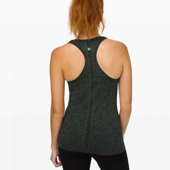 Lululemon Swiftly Speed Racerback. Heathered. Black, green, blue. Size 4. - Picture 2 of 10
